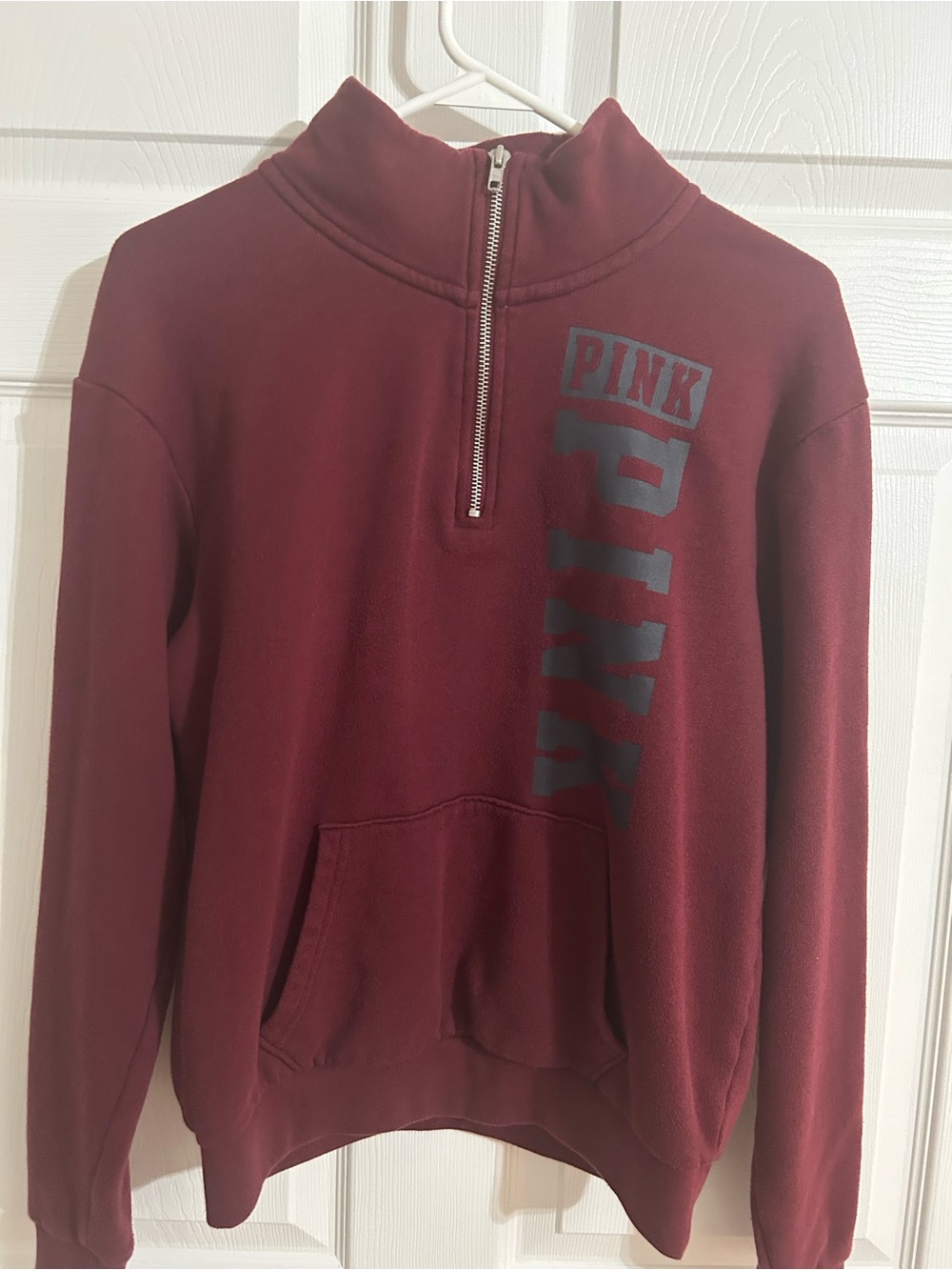 PINK Victoria's Secret women’s Burgundy Quarter-Zip Pullover